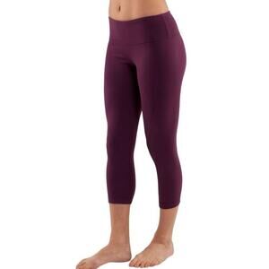 Lululemon Women 4 Wunder Under Crop‎ Leggings Style Color Plum, Solid Purple